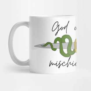 god of mischief dagger with snake Mug